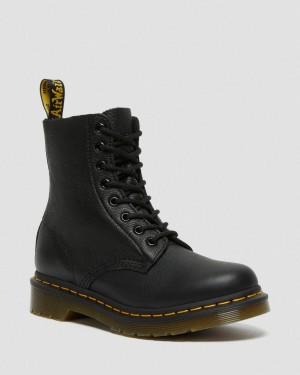 Botas Dr Martens 1460 Virginia Leather Mujer Negras | 33441937