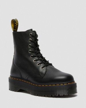 Botas Dr Martens Jadon III Pisa Leather Platforms Mujer Negras | 91439702