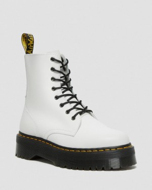 Botas Dr Martens Jadon Smooth Leather Platforms Mujer Blancas | 80256798