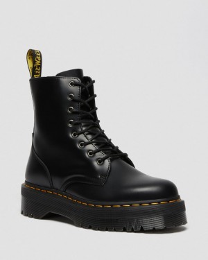 Botas Dr Martens Jadon Smooth Leather Platforms Mujer Negras | 14573945