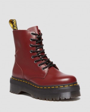 Botas Dr Martens Jadon Smooth Leather Platforms Mujer Rojas | 85771673