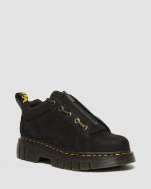 Botas Dr Martens Woodard Tumbled Nubuck Leather Low Casual Mujer Negras | 83741416