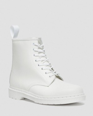 Botas con Cordones Dr Martens 1460 Mono Smooth Leather Mujer Blancas | 83121735