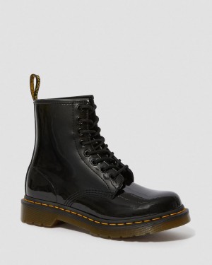 Botas con Cordones Dr Martens 1460 Patent Leather Hombre Negras | 11379550