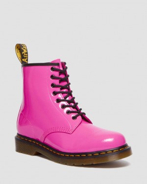 Botas con Cordones Dr Martens 1460 Patent Leather Mujer Rosas | 14830582