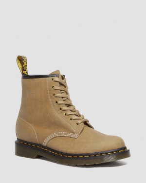 Botas con Cordones Dr Martens 1460 Tumbled Nubuck Leather Mujer Marrones | 90077318