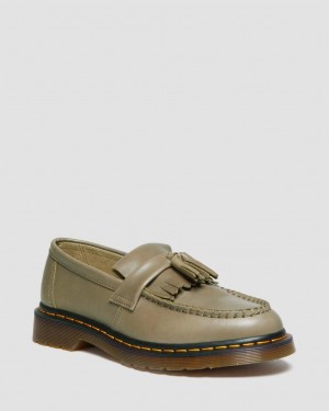 Mocasines Dr Martens Adrian Carrara Leather Tassel Mujer Verde Oliva | 44442665