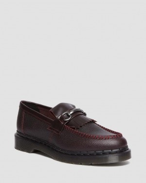 Mocasines Dr Martens Adrian Snaffle Pebble Grain Leather Kiltie Mujer Burdeos | 76022406