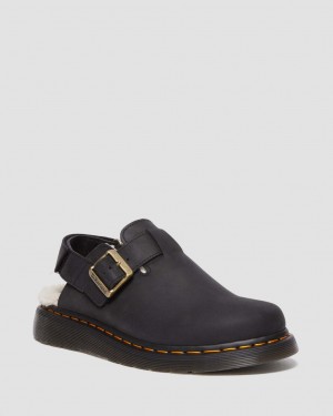 Mulas Dr Martens Jorge II Faux Fur Lined Slingback Hombre Negras | 19015303