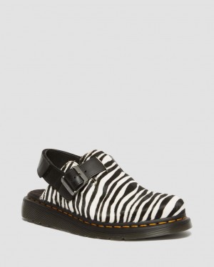 Mulas Dr Martens Jorge II Hair-on Animal Print Slingback Hombre Negras | 74361432