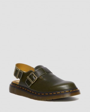 Mulas Dr Martens Jorge Made in England Classic Leather Slingback Mujer Verde Oliva | 40791621