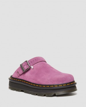 Mulas Dr Martens Zebzag Suede Slingback Platform Mujer Moradas | 11626341