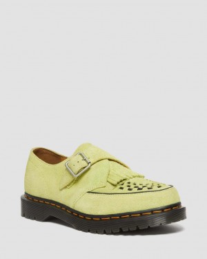 Zapatos Creepers Dr Martens Ramsey Suede Kiltie Buckle Hombre Verde | 94543043