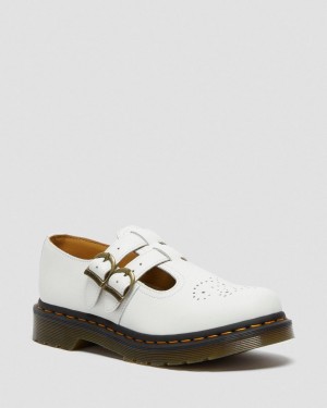 Zapatos Mary Jane Dr Martens 8065 Smooth Cuero Mujer Blancas | 97541071