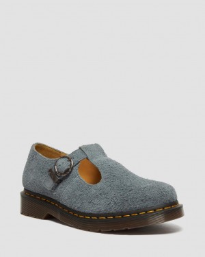 Zapatos Mary Jane Dr Martens T-Bar Suede Hombre Gris | 91415823