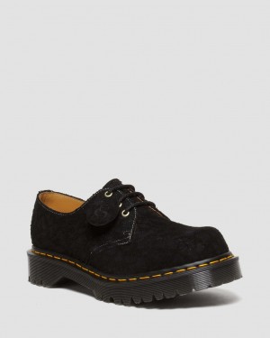 Zapatos Oxford Dr Martens 1461 Bex Made in England Emboss Suede Mujer Negras | 43100040