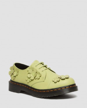 Zapatos Oxford Dr Martens 1461 Flower Applique Leather Mujer Verde | 35390252
