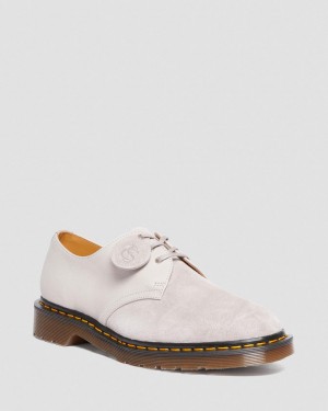 Zapatos Oxford Dr Martens 1461 Made in England Suede Mujer Gris | 92417292