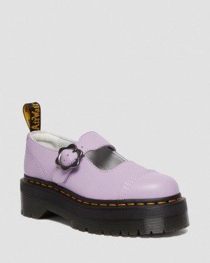 Zapatos Plataforma Dr Martens Addina Flower Buckle Leather Mujer Moradas | 23174663