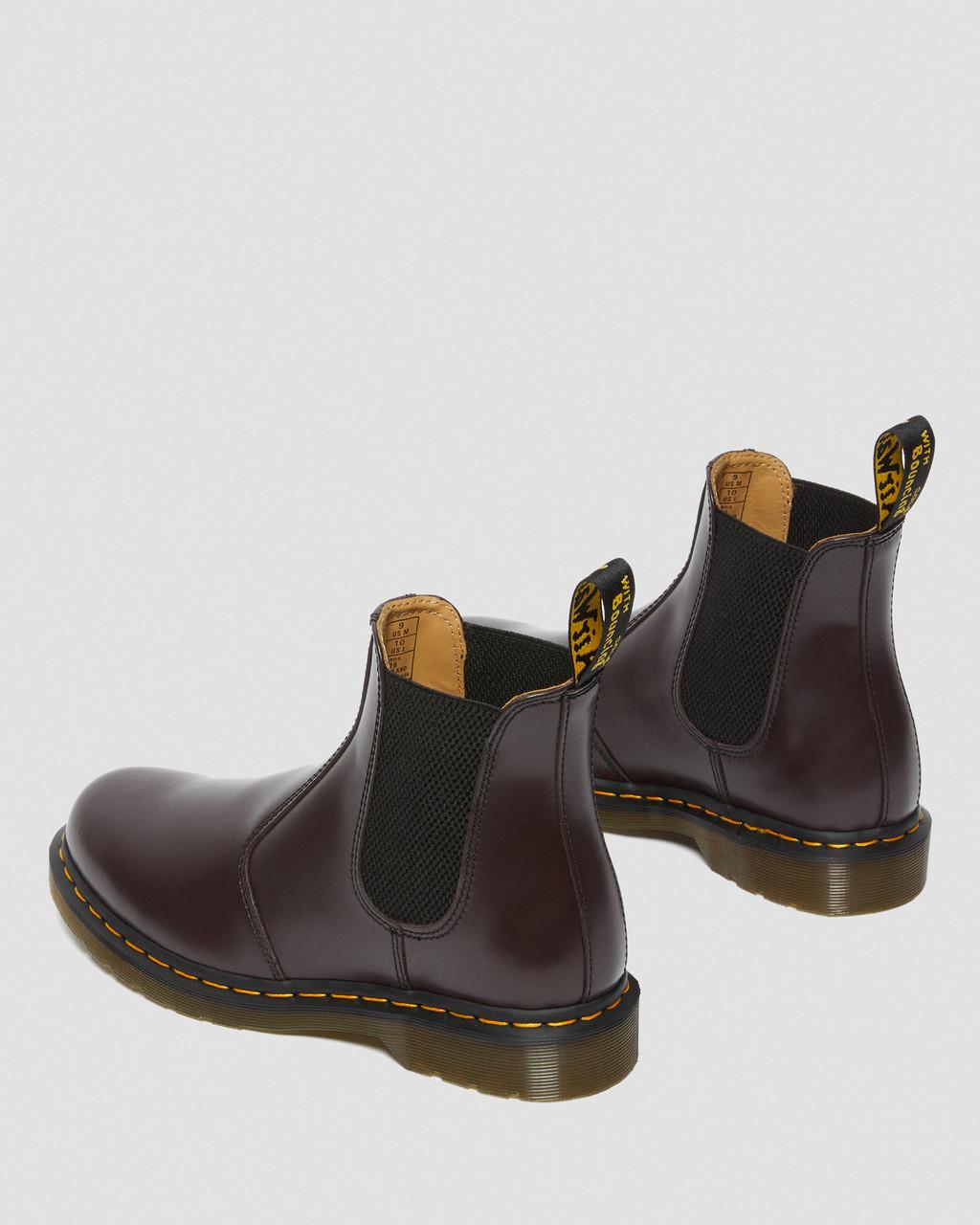 Botas Chelsea Dr Martens 2976 Yellow Stitch Smooth Leather Mujer Burdeos | 35040517