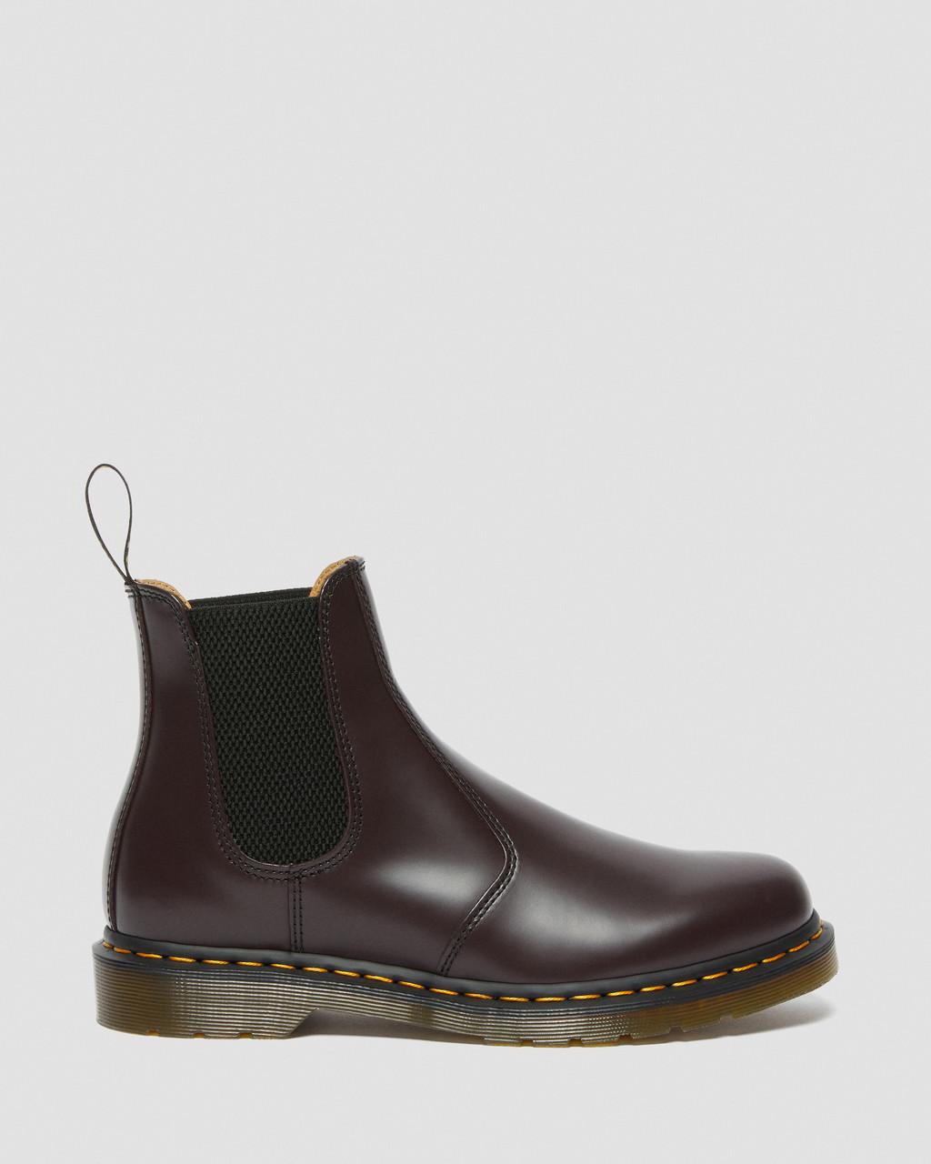 Botas Chelsea Dr Martens 2976 Yellow Stitch Smooth Leather Mujer Burdeos | 35040517