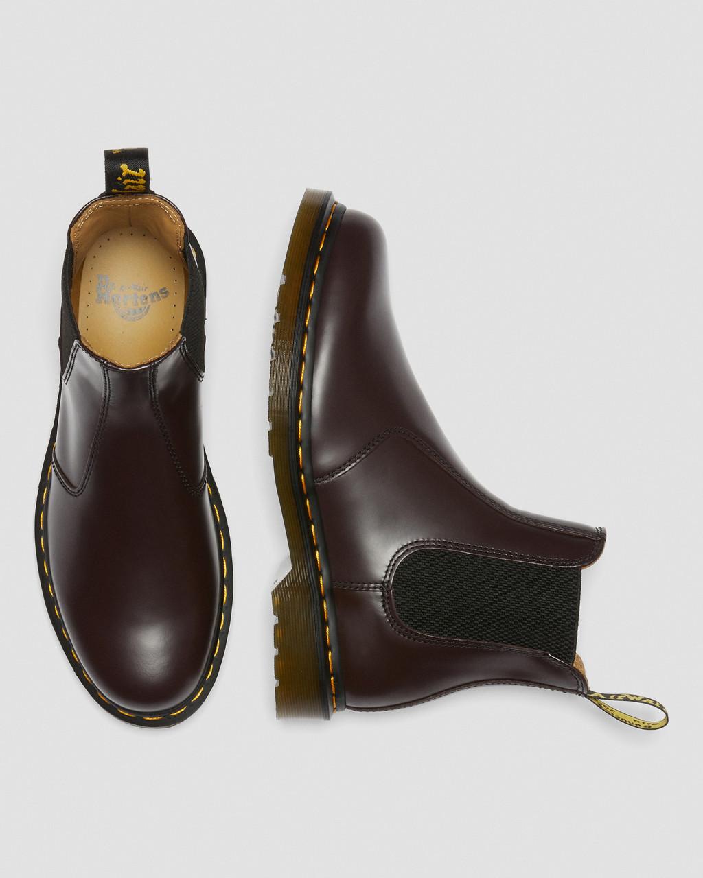 Botas Chelsea Dr Martens 2976 Yellow Stitch Smooth Leather Mujer Burdeos | 35040517