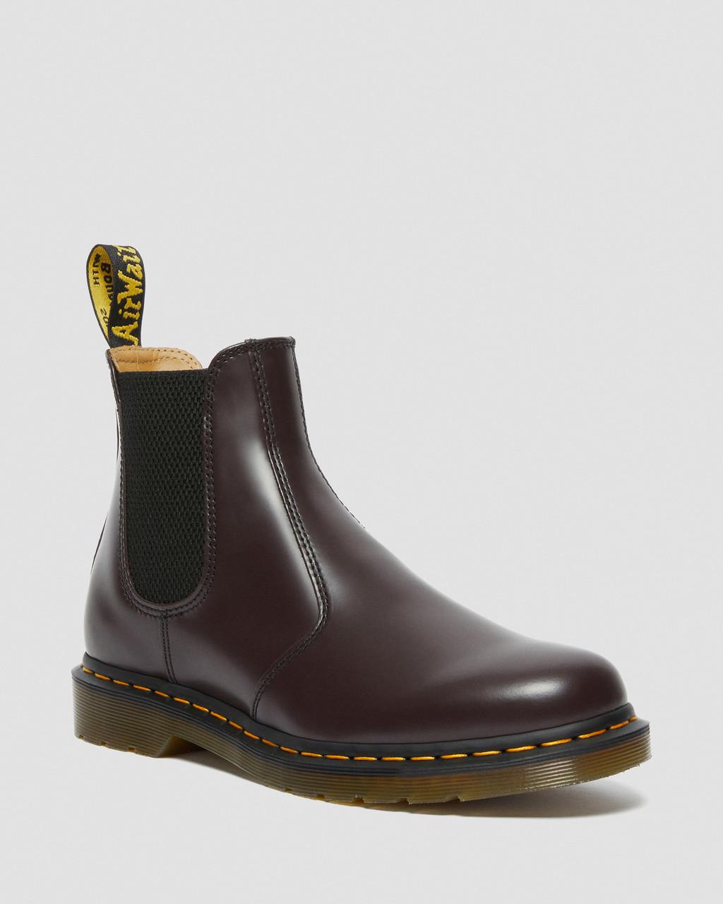 Botas Chelsea Dr Martens 2976 Yellow Stitch Smooth Leather Mujer Burdeos | 35040517