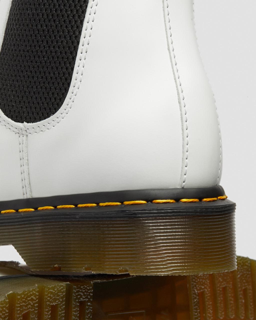 Botas Chelsea Dr Martens 2976 Yellow Stitch Smooth Leather Mujer Blancas | 84486963