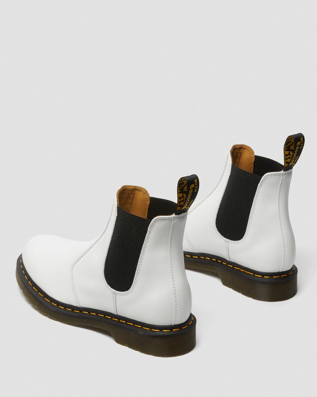 Botas Chelsea Dr Martens 2976 Yellow Stitch Smooth Leather Mujer Blancas | 84486963
