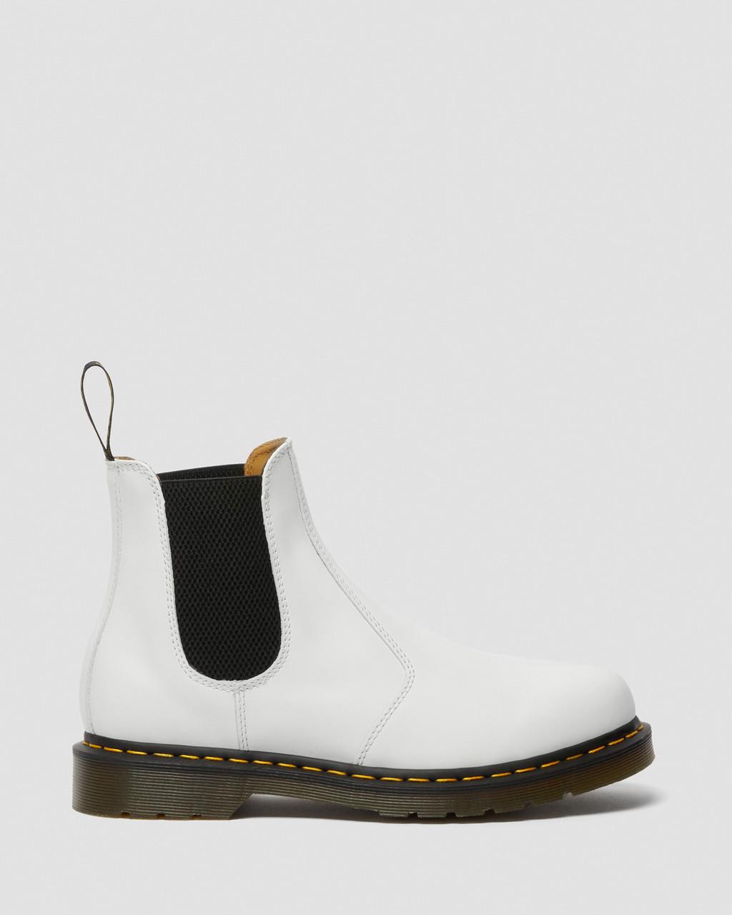 Botas Chelsea Dr Martens 2976 Yellow Stitch Smooth Leather Mujer Blancas | 84486963