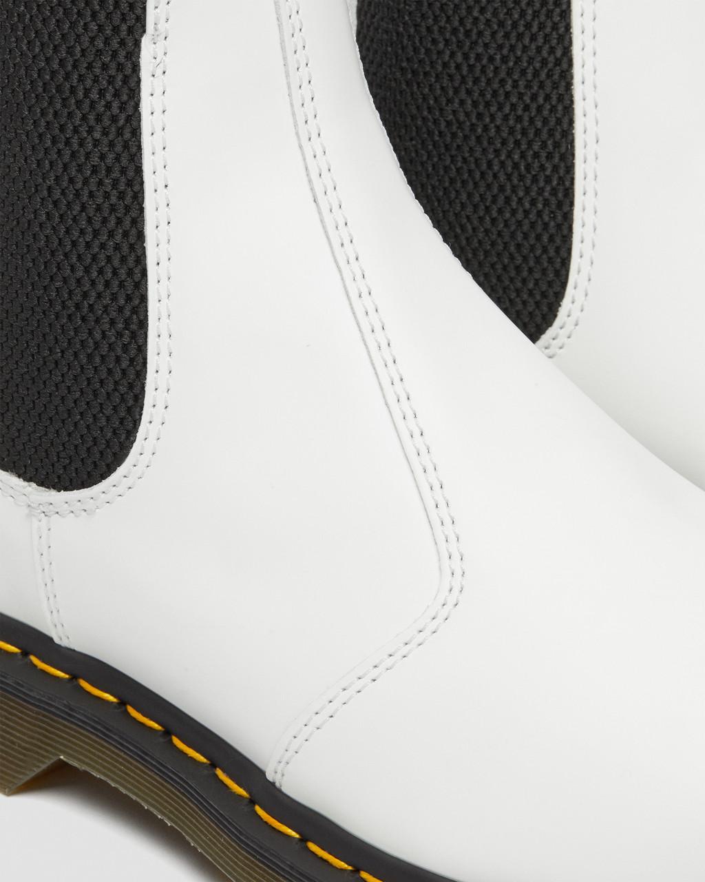 Botas Chelsea Dr Martens 2976 Yellow Stitch Smooth Leather Mujer Blancas | 84486963