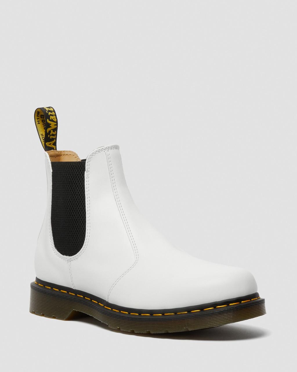 Botas Chelsea Dr Martens 2976 Yellow Stitch Smooth Leather Mujer Blancas | 84486963