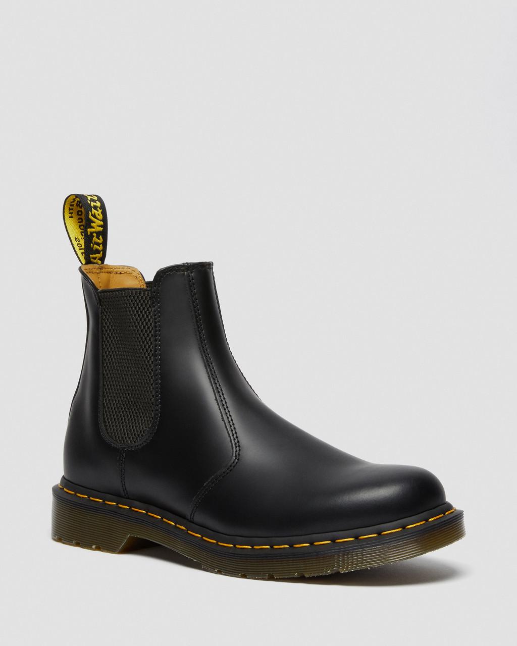 Botas Chelsea Dr Martens 2976 Yellow Stitch Smooth Leather Mujer Negras | 29468388