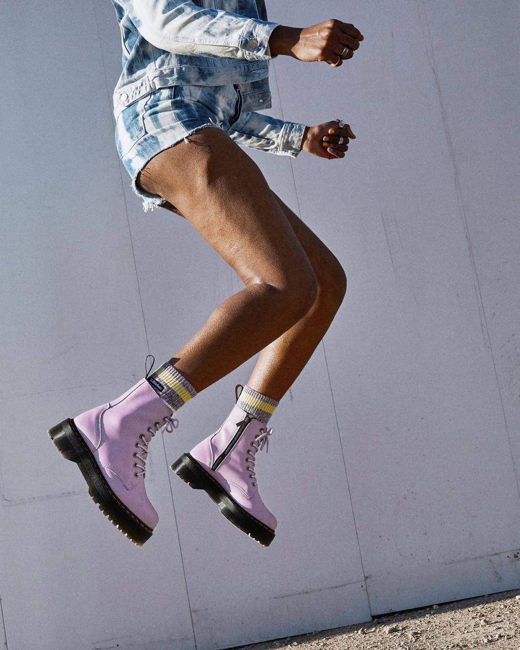 Botas Dr Martens Jadon III Pisa Leather Platforms Mujer Moradas | 45079311