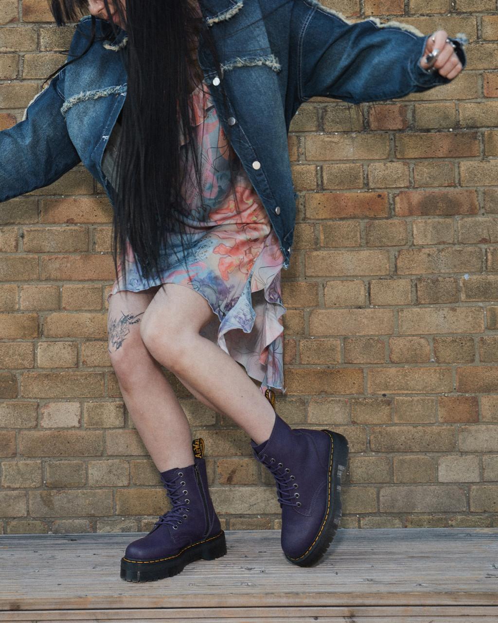 Botas Dr Martens Jadon III Pisa Leather Platforms Mujer Moradas | 38181971