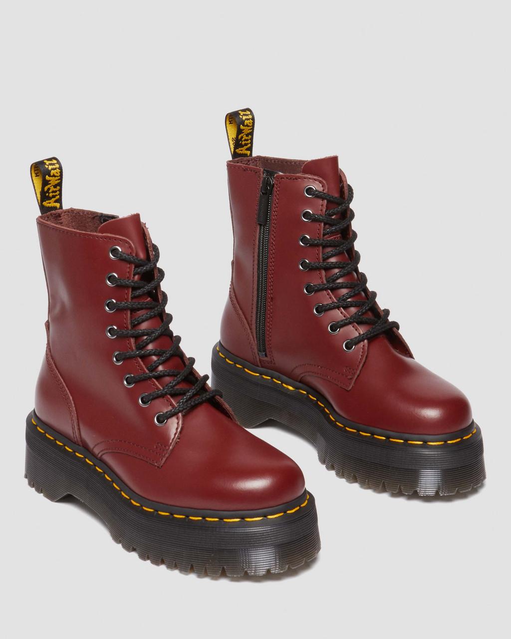 Botas Dr Martens Jadon Smooth Leather Platforms Mujer Rojas | 85771673