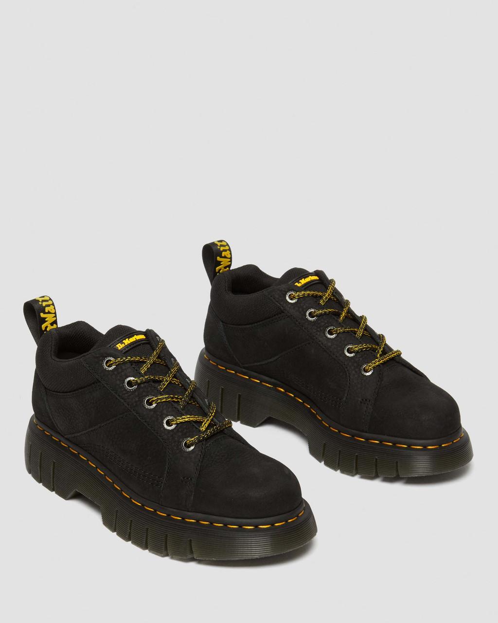 Botas Dr Martens Woodard Tumbled Nubuck Leather Low Casual Mujer Negras | 83741416