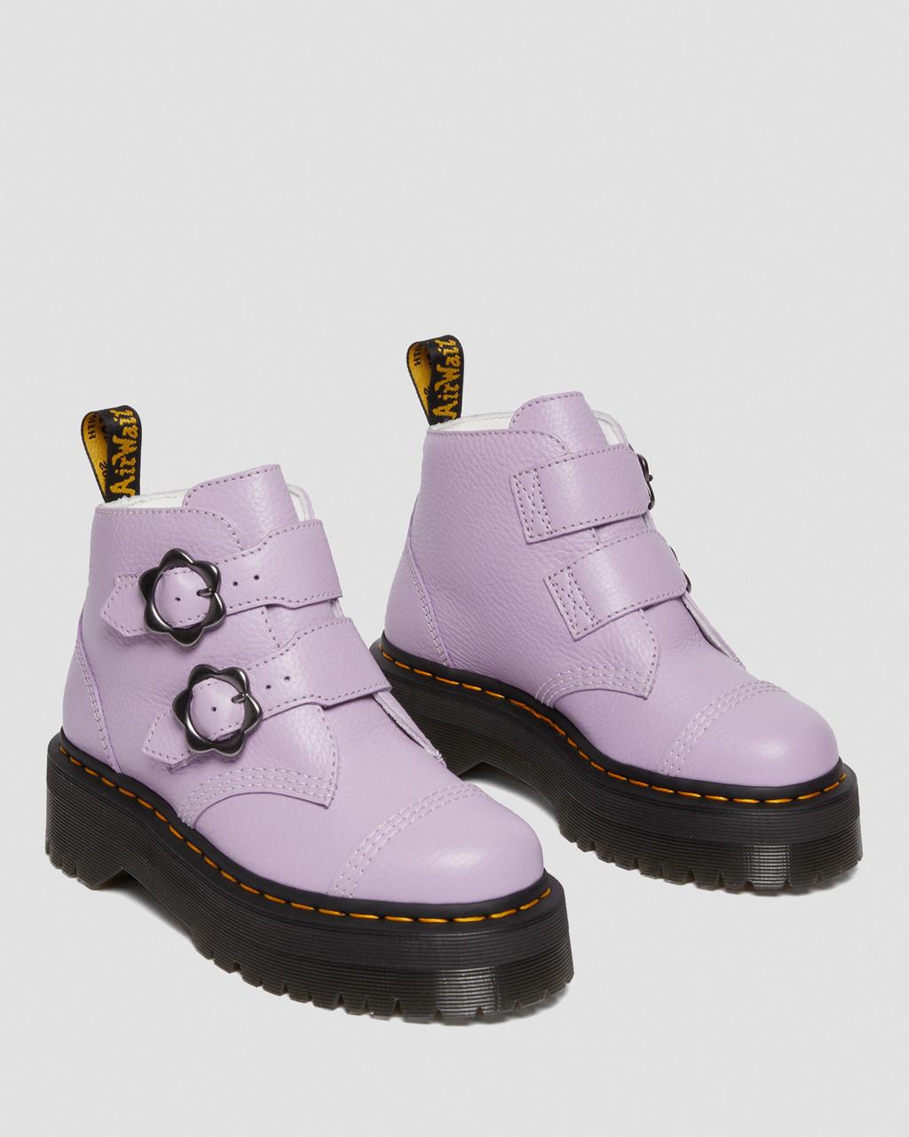 Botas Plataforma Dr Martens Devon Flower Buckle Leather Mujer Moradas | 89641021