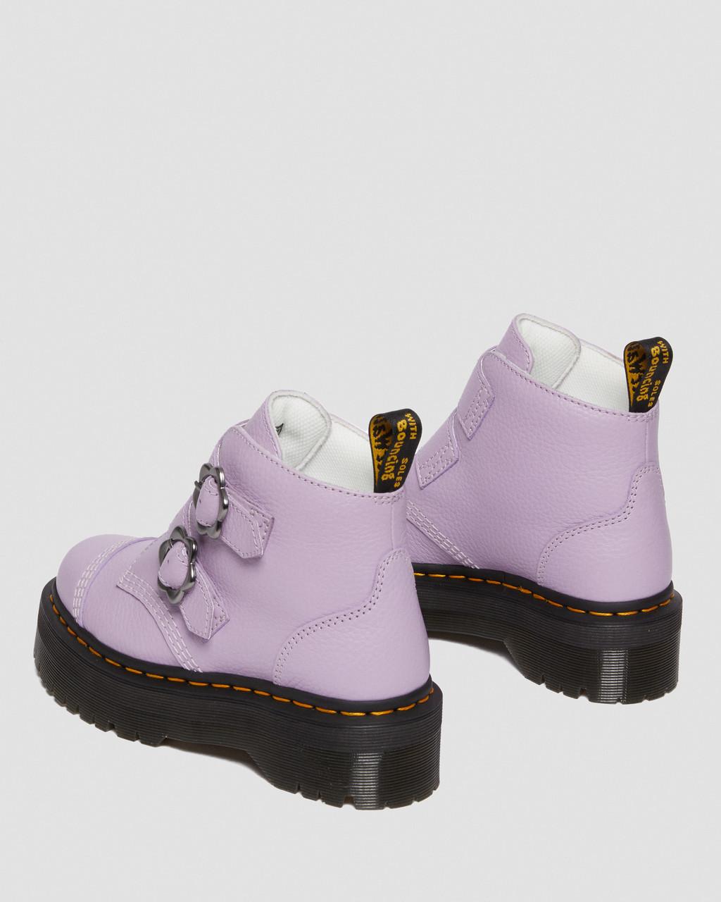 Botas Plataforma Dr Martens Devon Flower Buckle Leather Mujer Moradas | 89641021