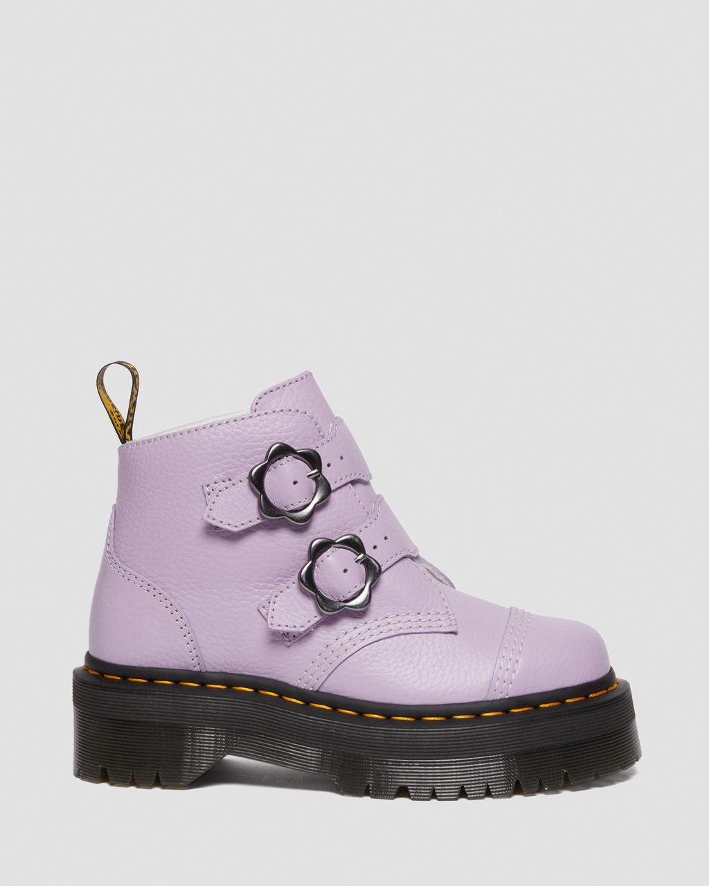 Botas Plataforma Dr Martens Devon Flower Buckle Leather Mujer Moradas | 89641021