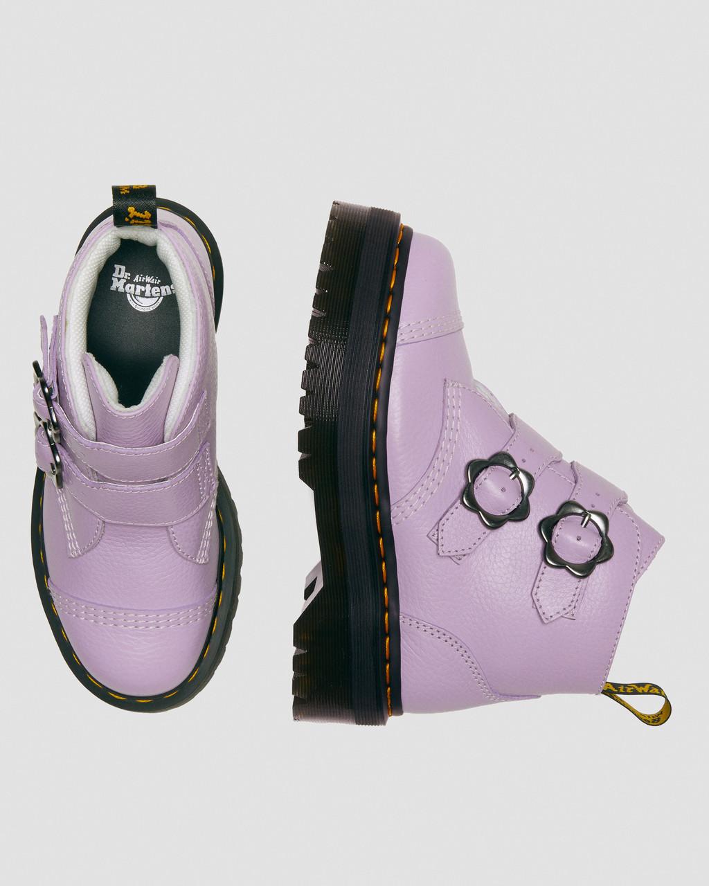 Botas Plataforma Dr Martens Devon Flower Buckle Leather Mujer Moradas | 89641021
