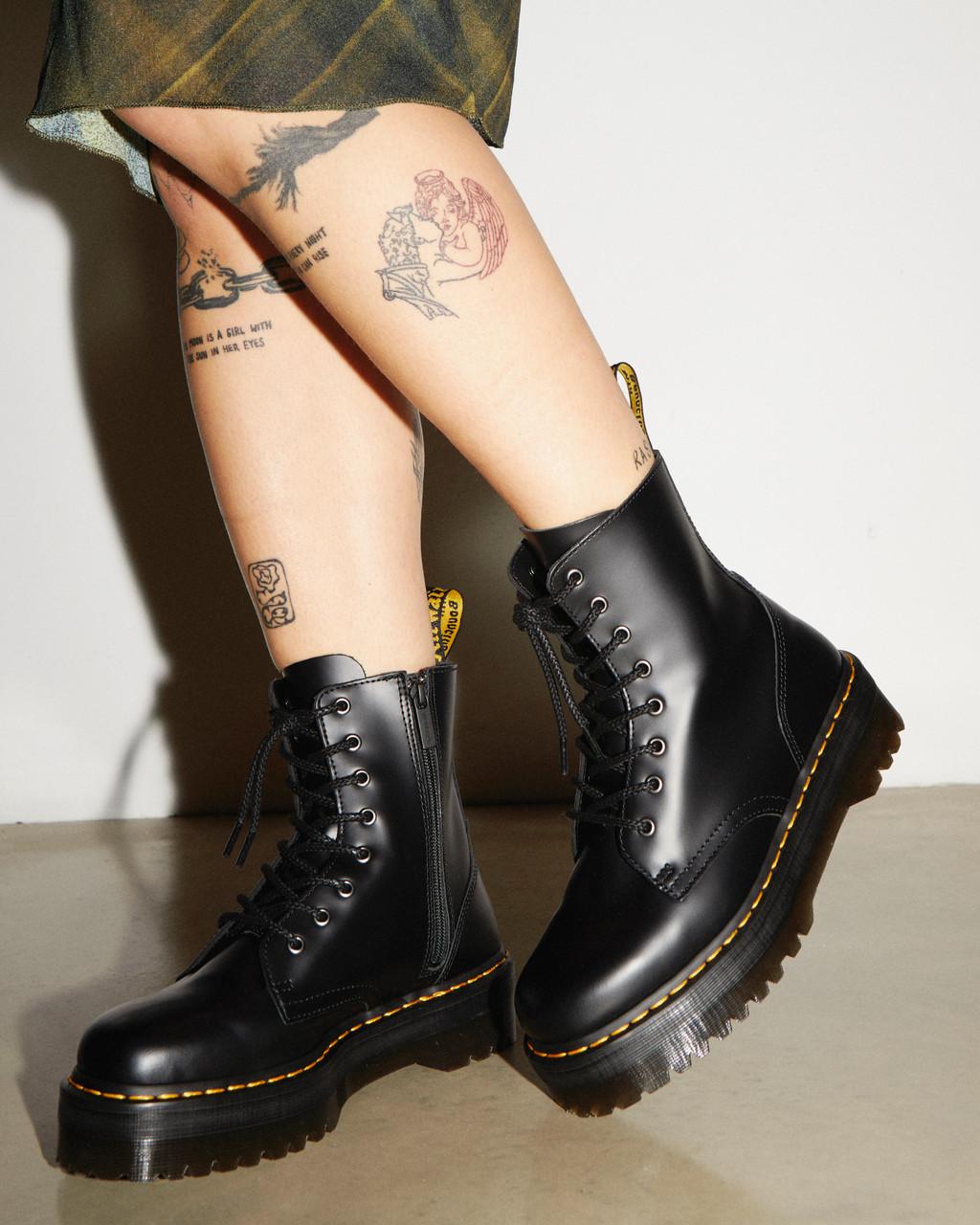 Botas Plataforma Dr Martens Jadon Smooth Leather Hombre Negras | 52952774