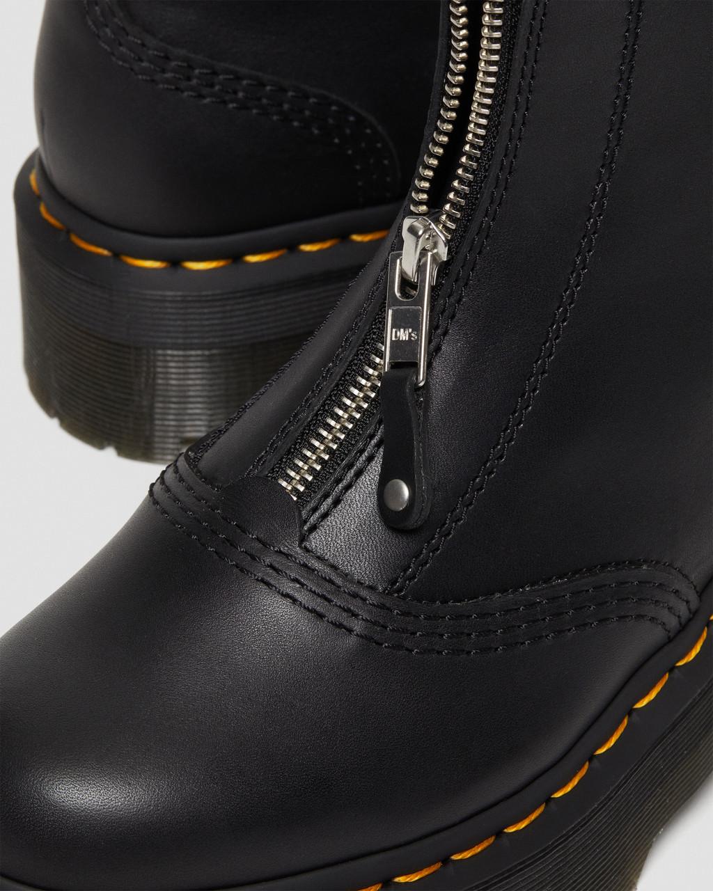 Botas Plataforma Dr Martens Jetta Zipped Sendal Leather Mujer Negras | 17014850