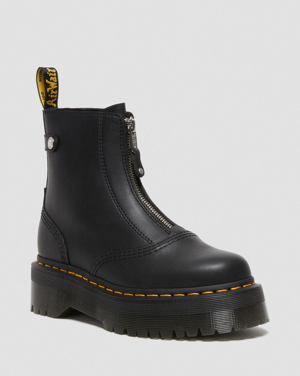 Botas Plataforma Dr Martens Jetta Zipped Sendal Leather Mujer Negras | 17014850
