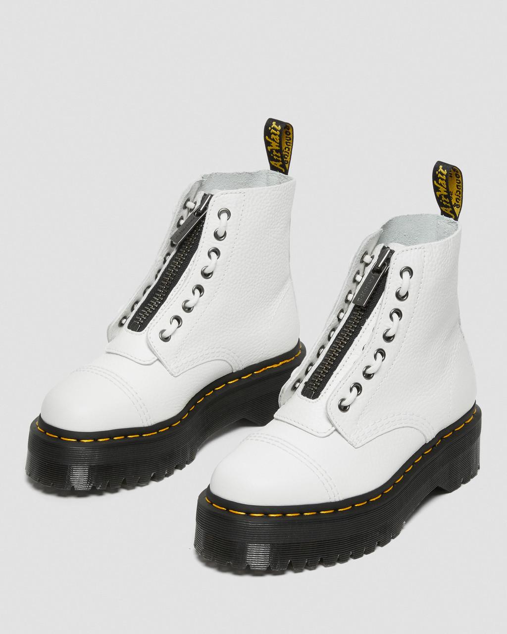 Botas Plataforma Dr Martens Sinclair Milled Nappa Leather Mujer Blancas | 87467946
