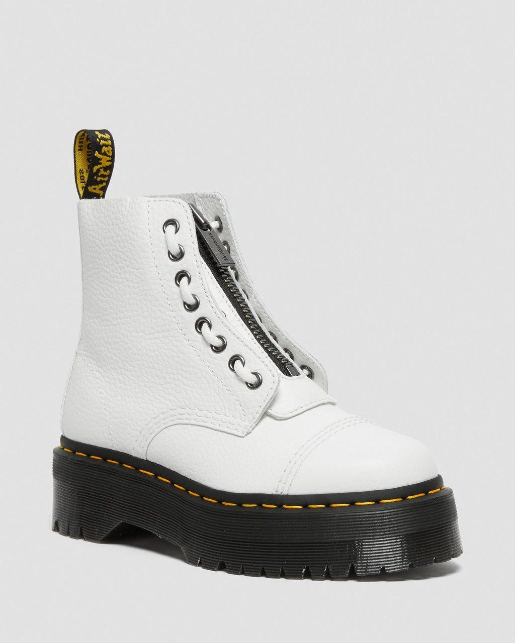 Botas Plataforma Dr Martens Sinclair Milled Nappa Leather Mujer Blancas | 87467946
