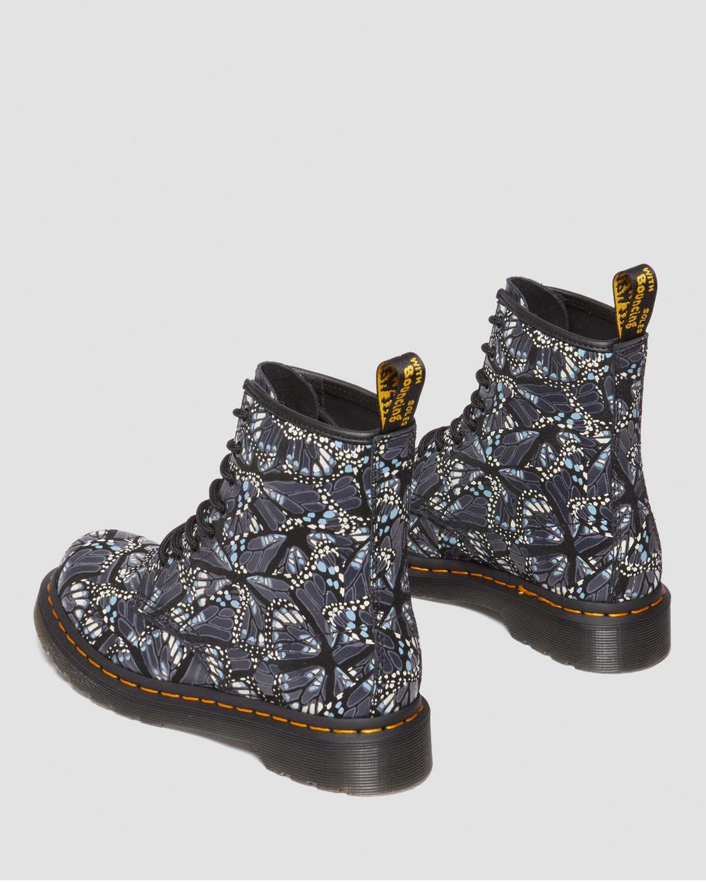 Botas con Cordones Dr Martens 1460 Butterfly Print Suede Mujer Gris | 40830809