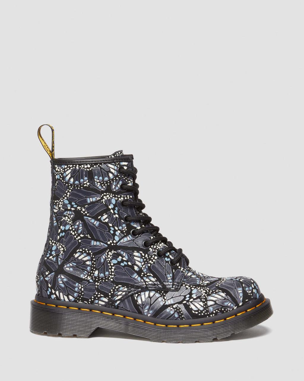 Botas con Cordones Dr Martens 1460 Butterfly Print Suede Mujer Gris | 40830809