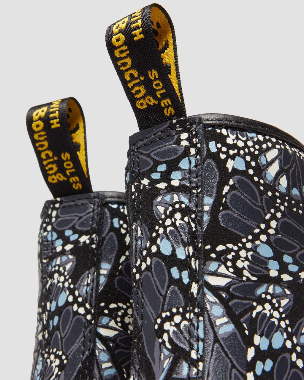 Botas con Cordones Dr Martens 1460 Butterfly Print Suede Mujer Gris | 40830809