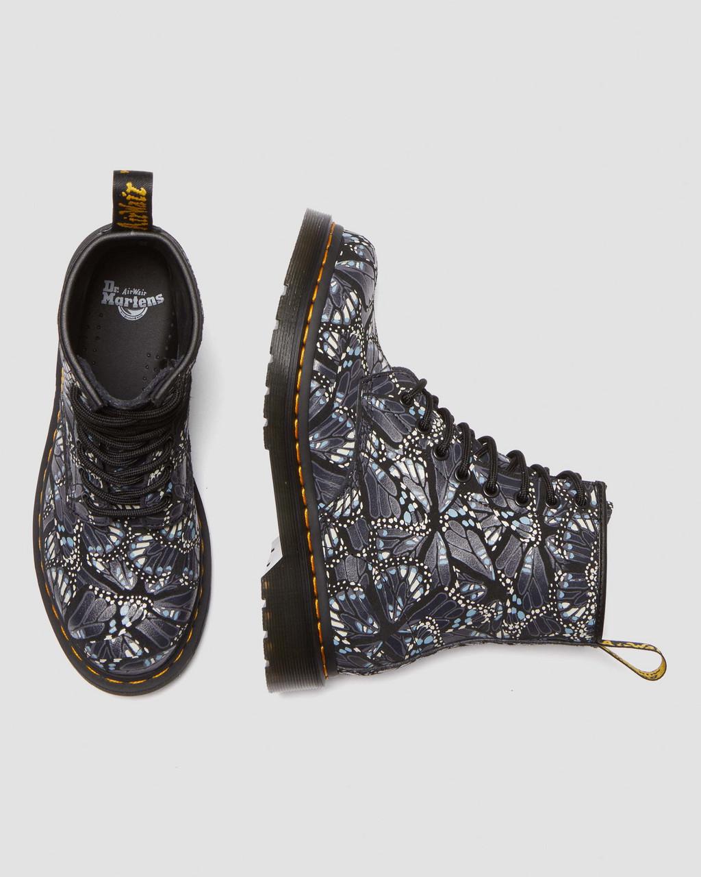 Botas con Cordones Dr Martens 1460 Butterfly Print Suede Mujer Gris | 40830809